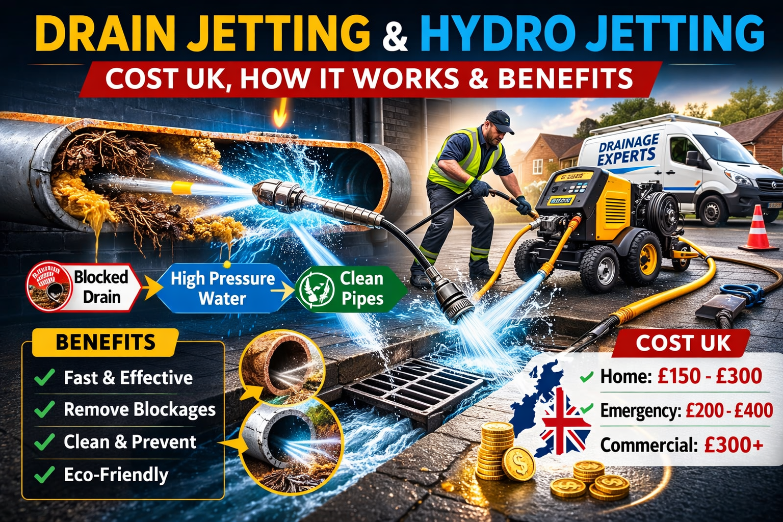 Drain Jetting & Hydro Jetting: Costs & How It Works
