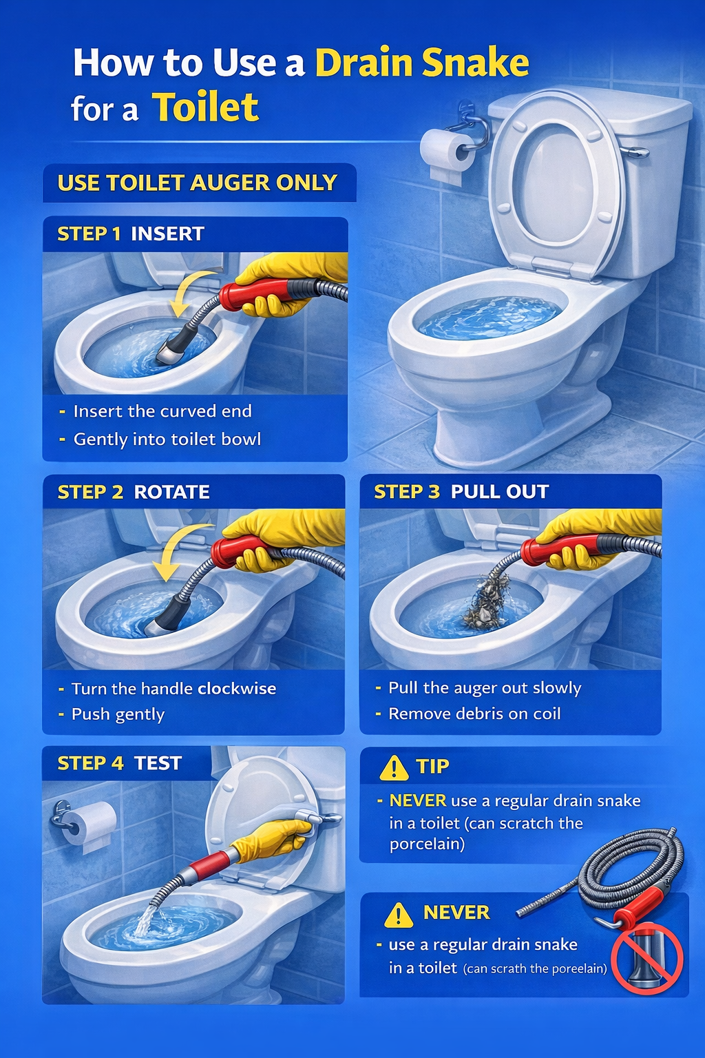 How to Use a Drain Snake for a Toilet